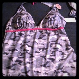 Grey camo 2 piece tankini